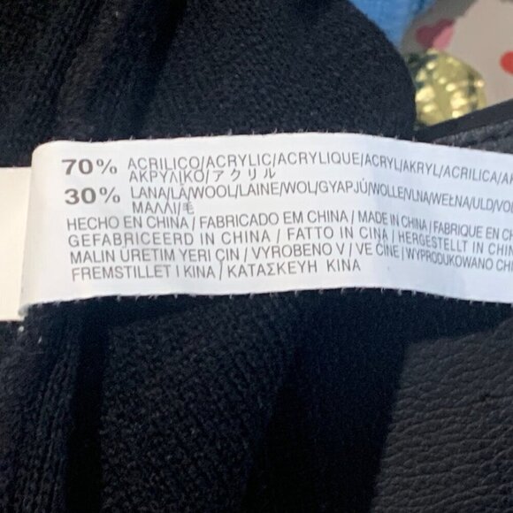 Zara Sleeveless A-Line Wool Blend Sweater Dress Black Size Medium - Picture 8 of 13